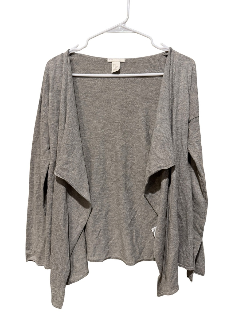 H&M Gray Open-Front Draped Cardigan‎